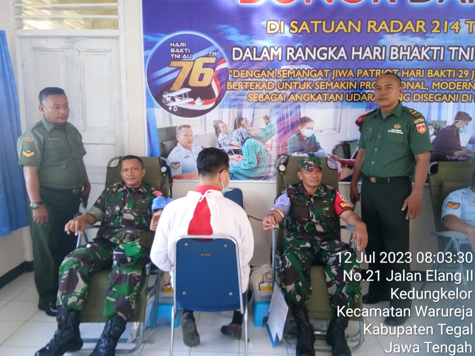 Anggota Kodim Pemalang Sumbangkan Darahnya Dalam Rangka Hari Bakti TNI AU ke 76
